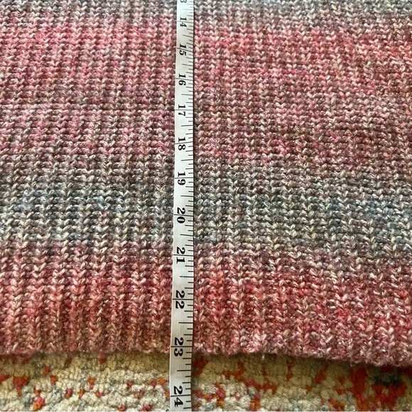 J.Jill Sweater Womens XSmall P Wool Blend Gray Pink Ombre Chunky Knit Lounge - Picture 3 of 6